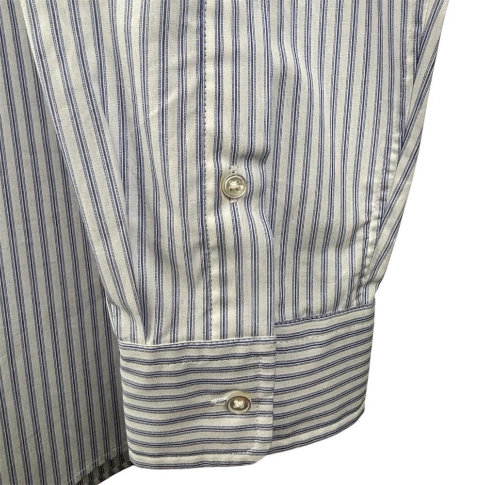 J.McLaughlin Flannery Striped Blouse Size L Contemporary Office Cotton - Picture 4 of 13